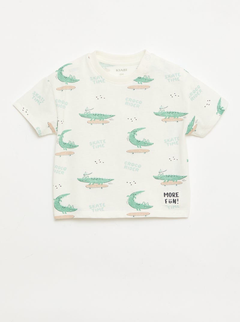 Lot de 2 T-shirts à manches courtes en jersey de coton Blanc - Kiabi