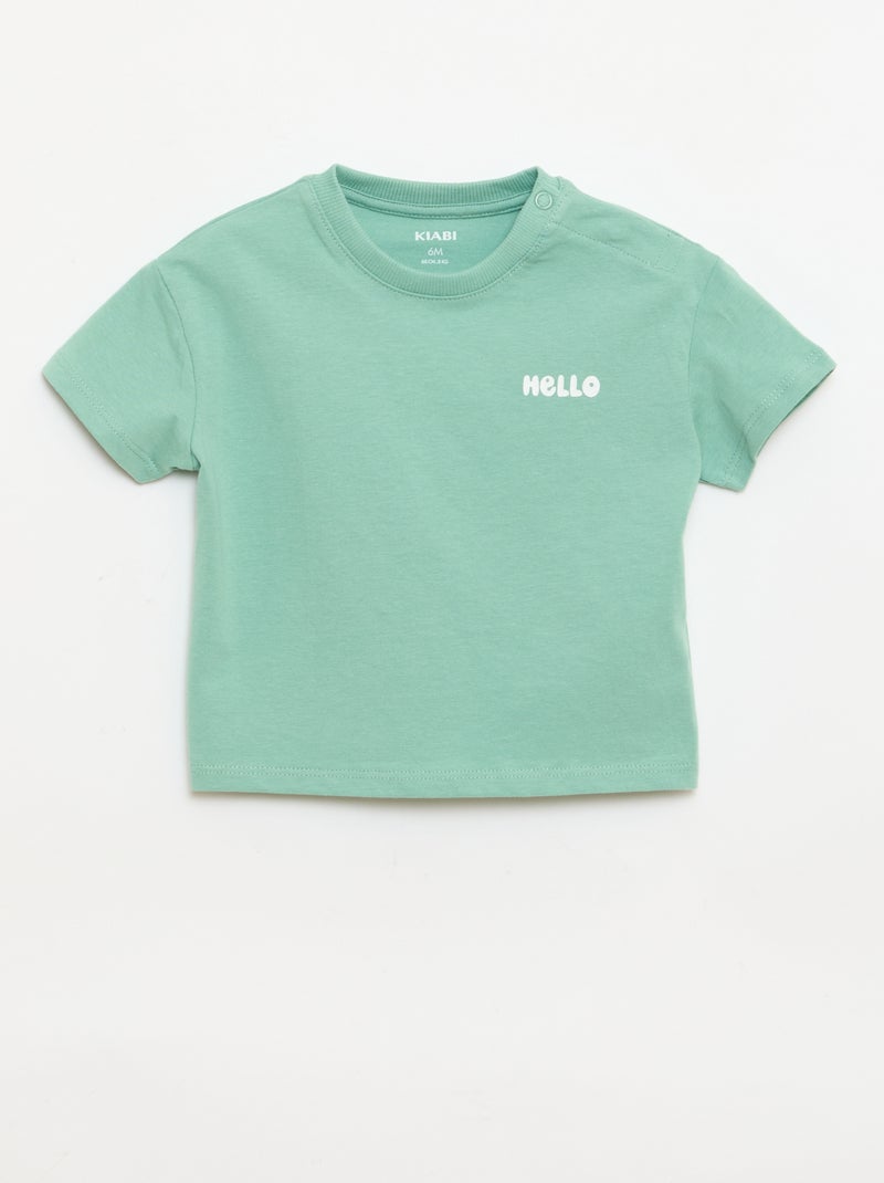 Lot de 2 T-shirts à manches courtes en jersey de coton Blanc - Kiabi