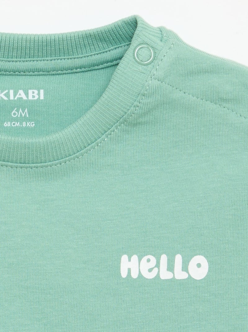 Lot de 2 T-shirts à manches courtes en jersey de coton Blanc - Kiabi