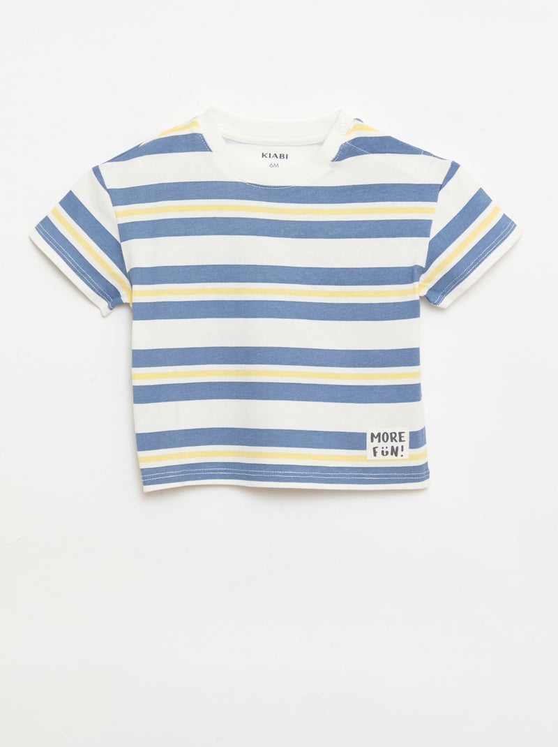 Lot de 2 T-shirts à manches courtes en jersey de coton Blanc - Kiabi