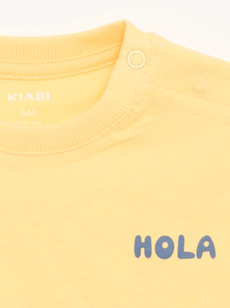 Lot de 2 T-shirts à manches courtes en jersey de coton Blanc - Kiabi