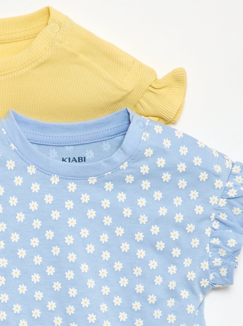 Lot de 2 T-shirts à manches courtes en jersey de coton Bleu - Kiabi