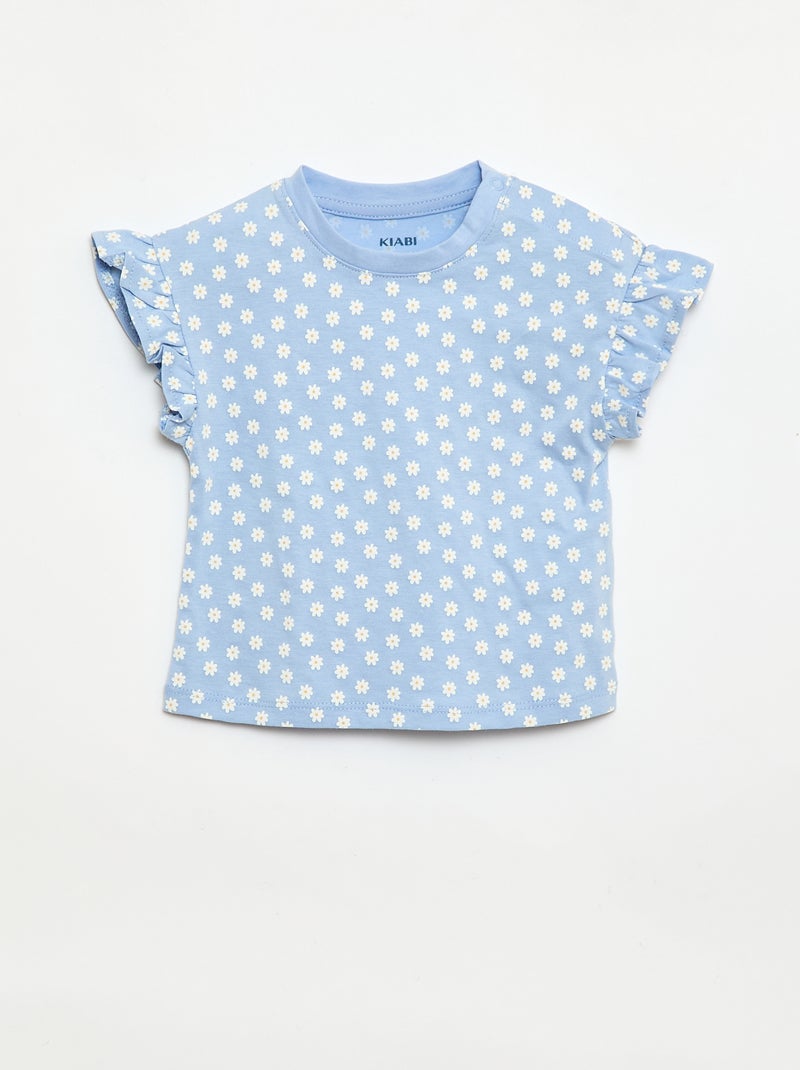 Lot de 2 T-shirts à manches courtes en jersey de coton Bleu - Kiabi