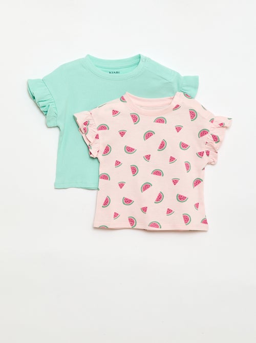Lot de 2 T-shirts à manches courtes en jersey de coton - Kiabi
