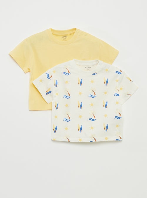 Lot de 2 t-shirts à manches courtes et col rond - Kiabi
