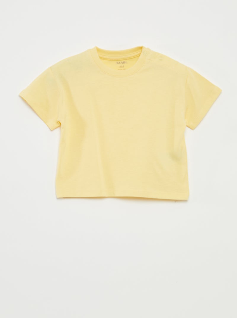 Lot de 2 t-shirts à manches courtes et col rond BLANC - Kiabi