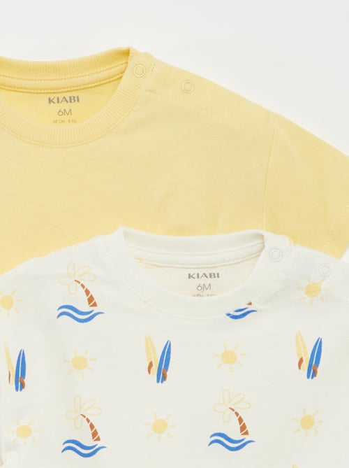 Lot de 2 t-shirts à manches courtes et col rond - Kiabi