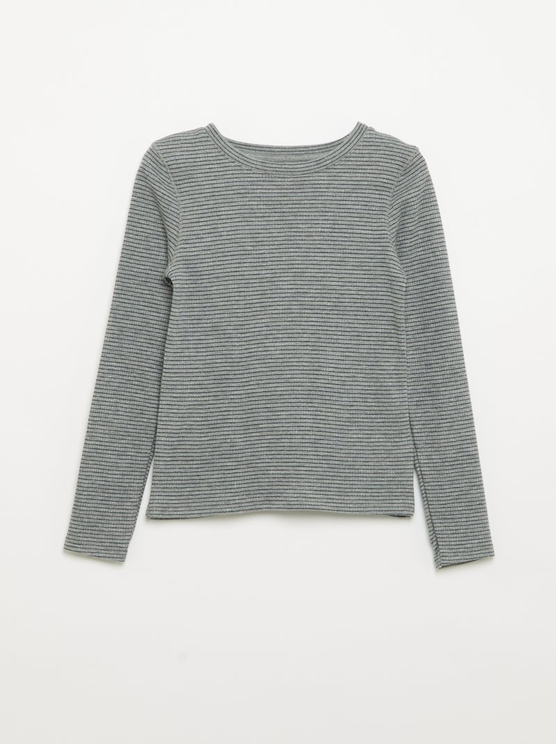 Lot de 2 T-shirts à manches longues Gris - Kiabi