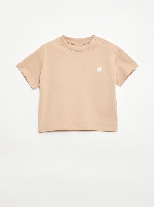 Lot de 2 T-shirts avec détail poitrine - Kiabi