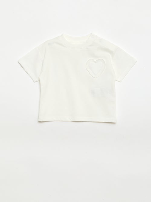 Lot de 2 T-shirts avec détail poitrine - Kiabi