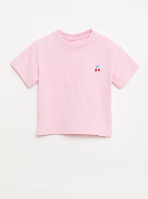 Lot de 2 T-shirts avec détail poitrine - Kiabi