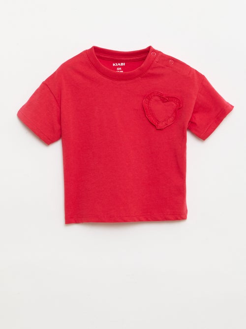 Lot de 2 T-shirts avec détail poitrine - Kiabi