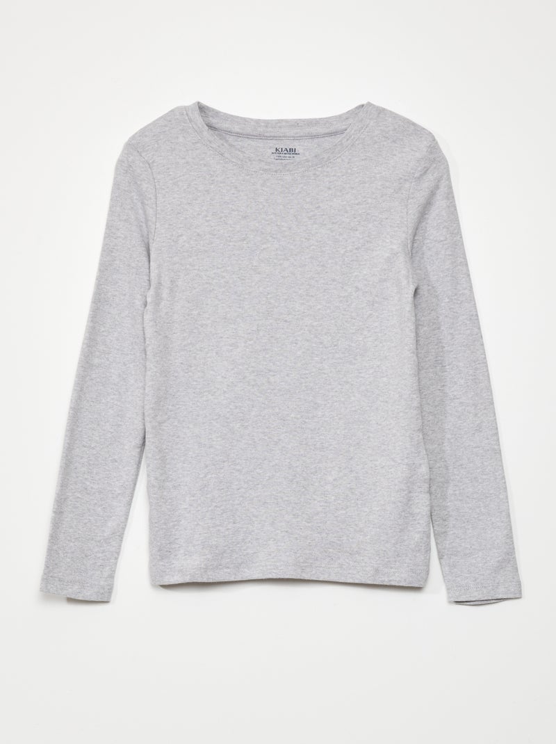 Lot de 2 t-shirts en jersey Blanc/gris - Kiabi