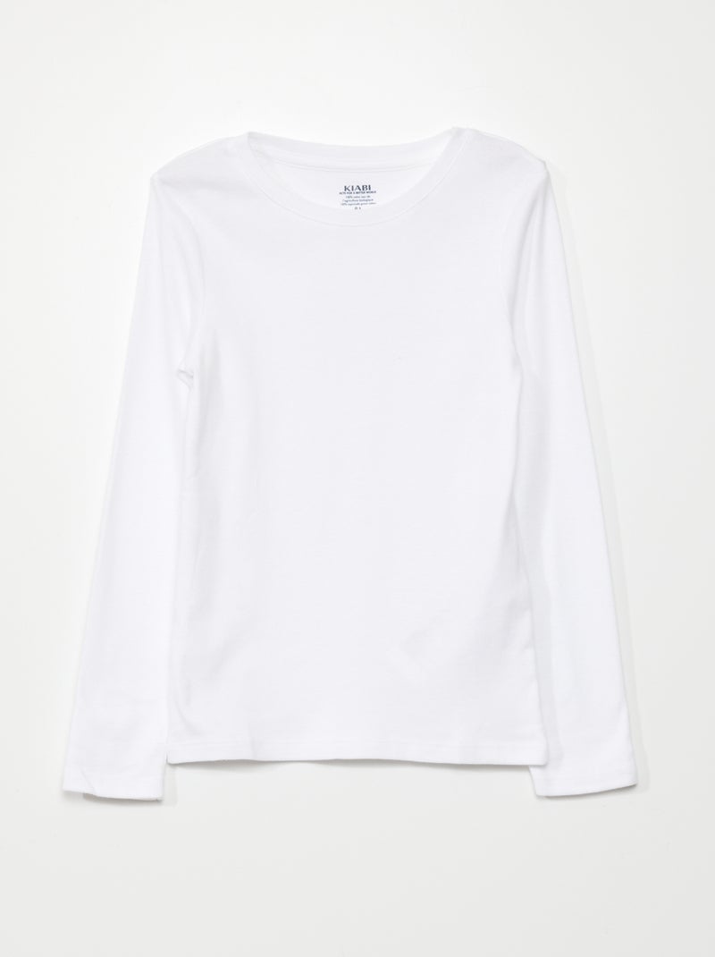 Lot de 2 t-shirts en jersey Blanc/gris - Kiabi