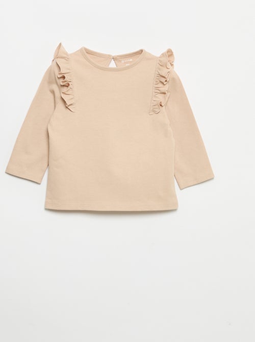 Lot de 2 t-shirts manches longues en jersey coton - Kiabi