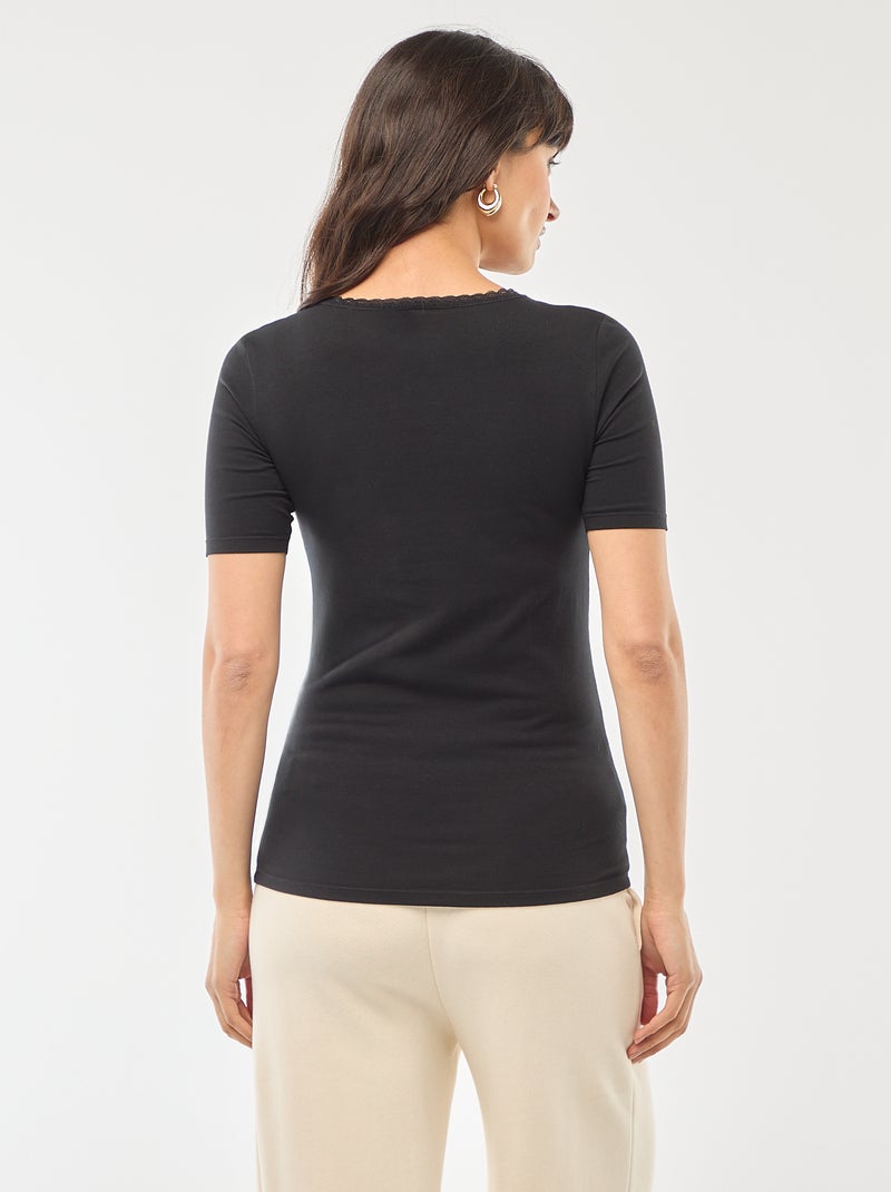 Lot de 2 t-shirts sous-vêtements Noir - Kiabi