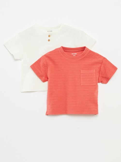 Lot de 2 t-shirts unis à manches courtes - Kiabi