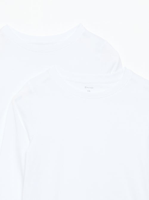 Lot de 2 t-shirts unis à manches longues - Kiabi