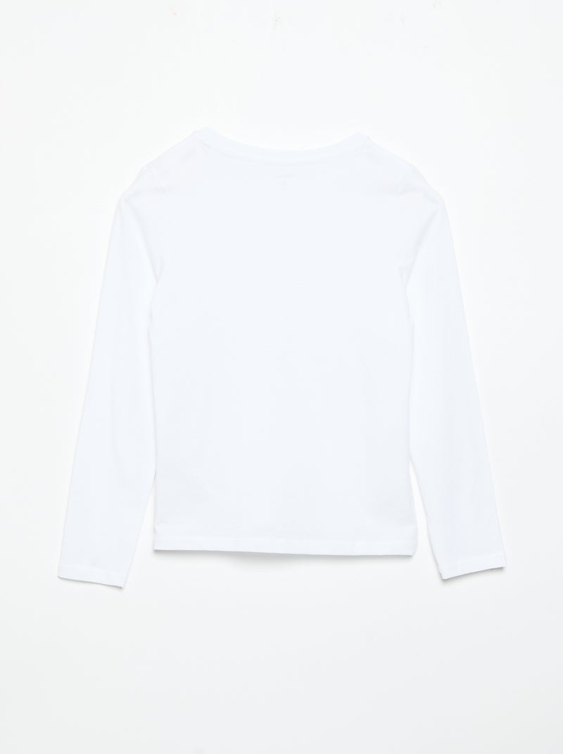 Lot de 2 t-shirts unis à manches longues Blanc - Kiabi