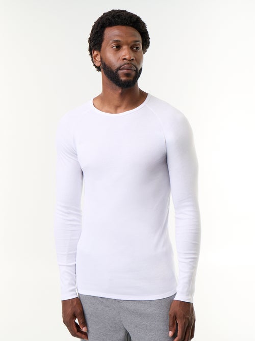 Lot de 2 T-shirts unis à manches longues - Kiabi