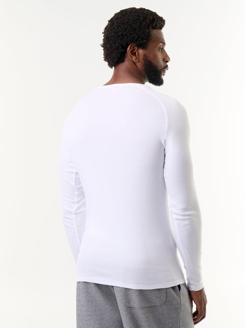 Lot de 2 T-shirts unis à manches longues - Kiabi