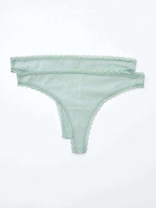 Lot de 2 tangas en coton - Kiabi