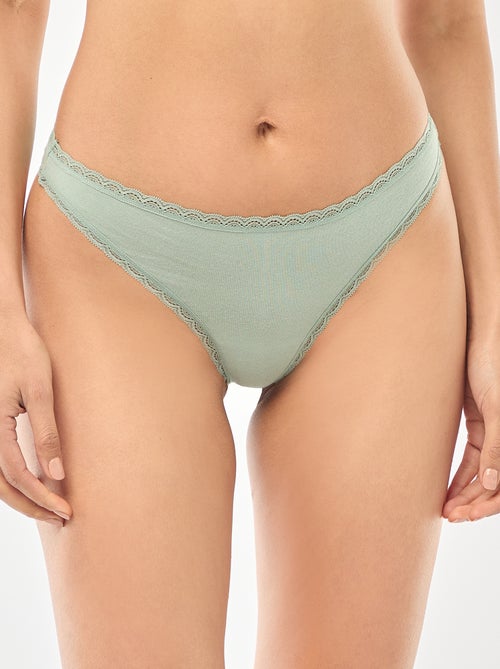 Lot de 2 tangas en coton - Kiabi