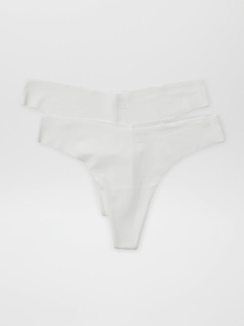 Lot de 2 tangas invisibles en microfibre - Kiabi