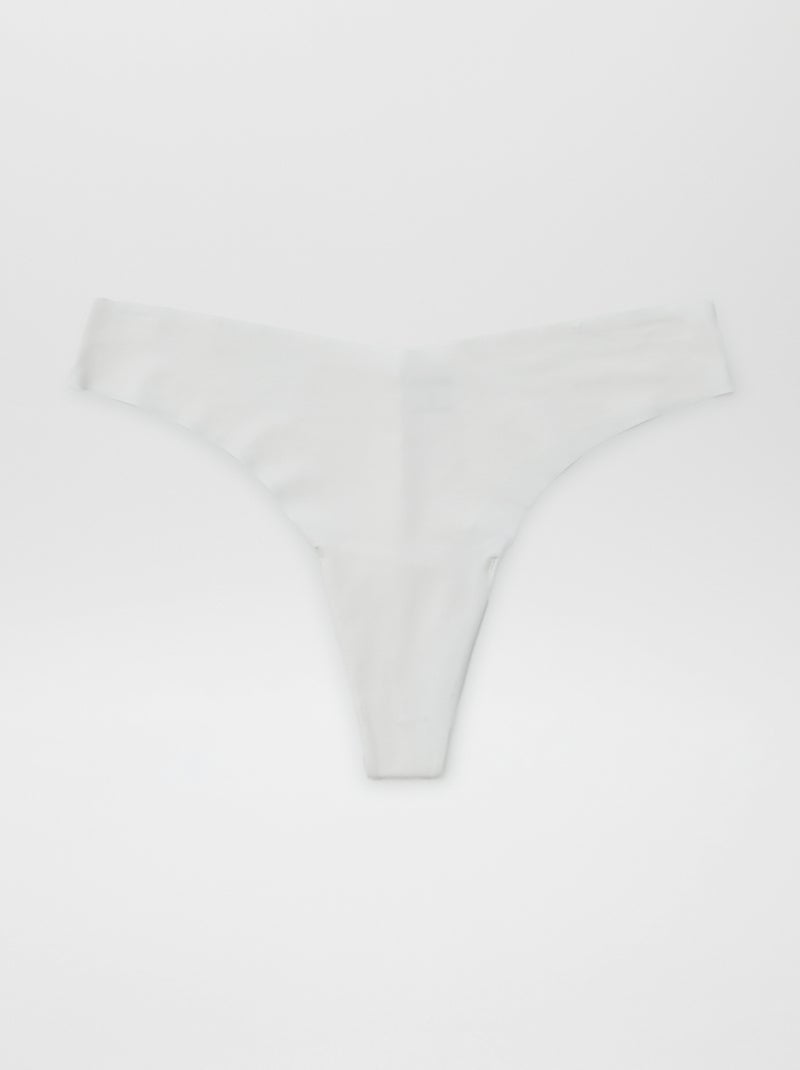 Lot de 2 tangas invisibles en microfibre Blanc - Kiabi