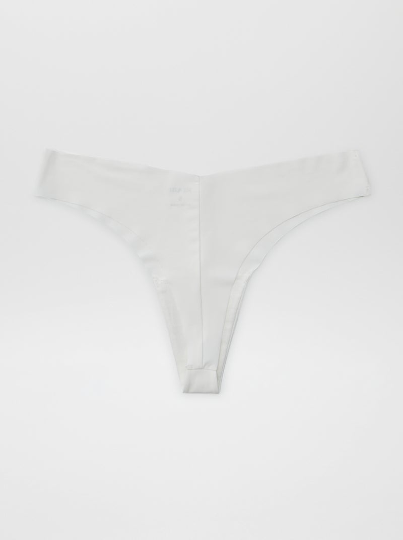 Lot de 2 tangas invisibles en microfibre Blanc - Kiabi