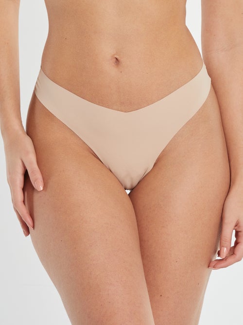 Lot de 2 tangas invisibles en microfibre - Kiabi