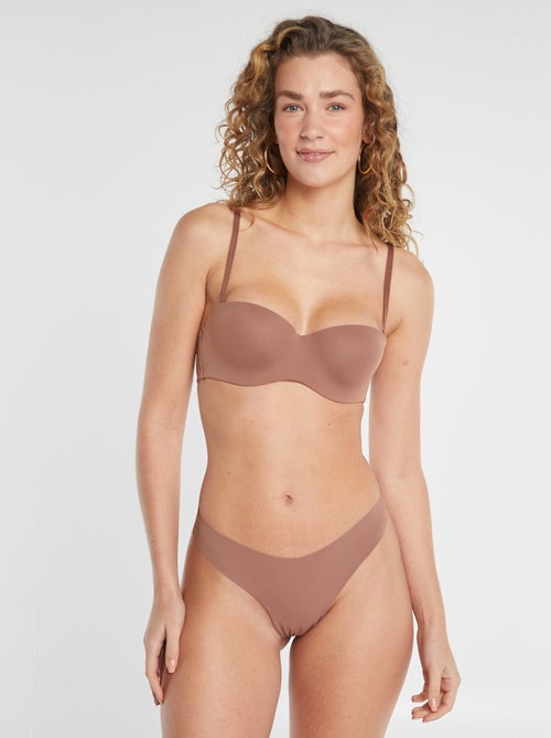 Lot de 2 tangas invisibles en microfibre - Kiabi