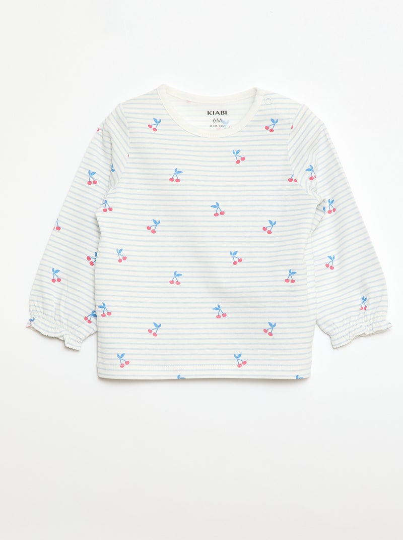 Lot de 2 tee-shirts imprimés Blanc/rose - Kiabi