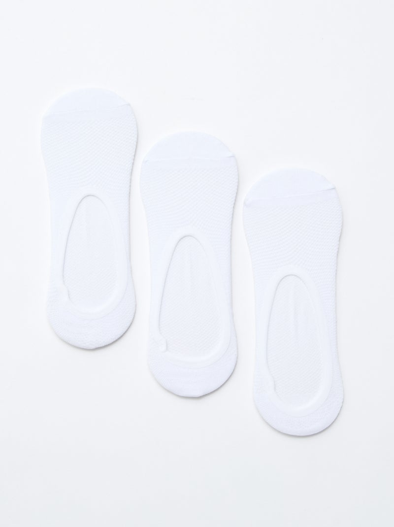 Lot de 3 ballerines protège-pieds Invisibles Blanc - Kiabi