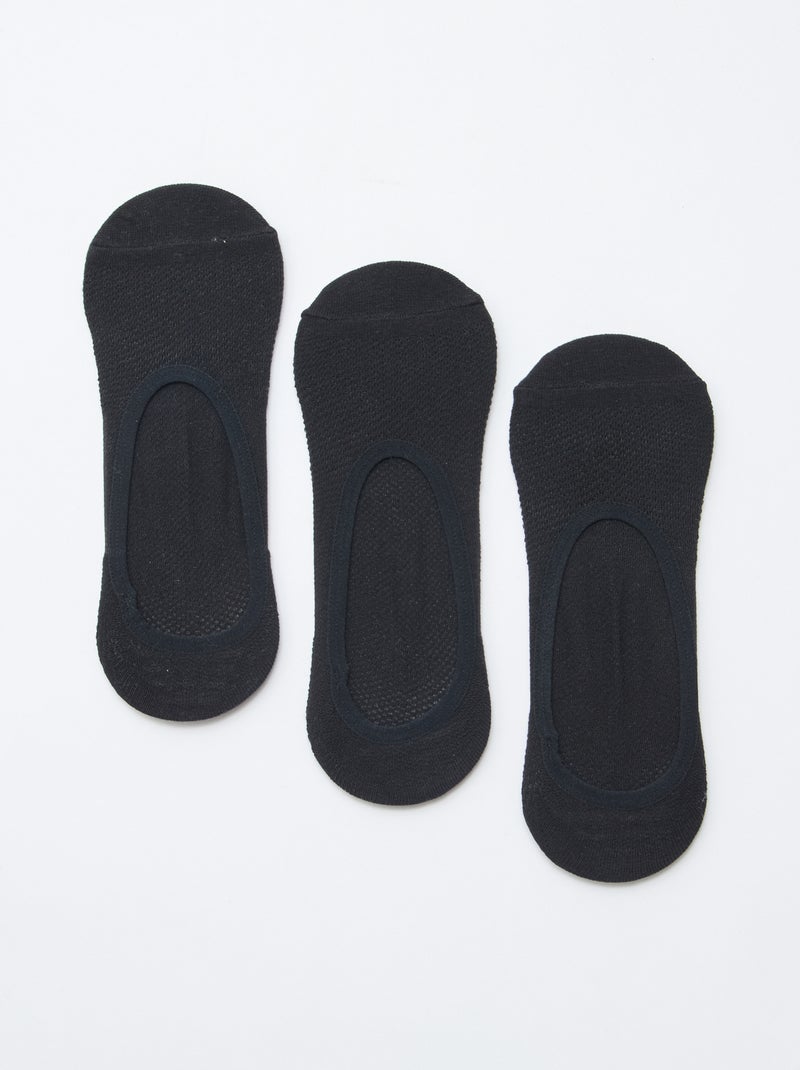 Lot de 3 ballerines protège-pieds Invisibles Noir - Kiabi