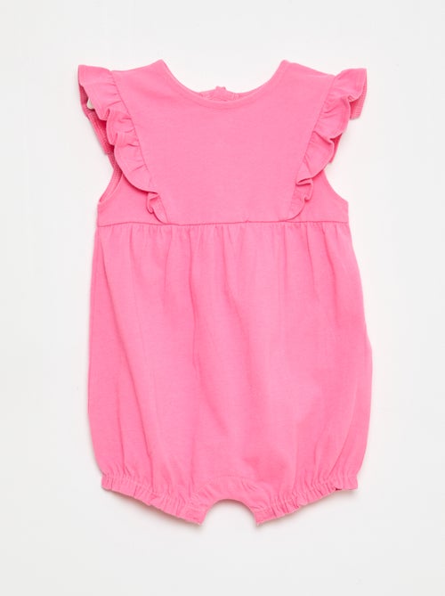 Lot de 3 barboteuses unies et volantées - Kiabi