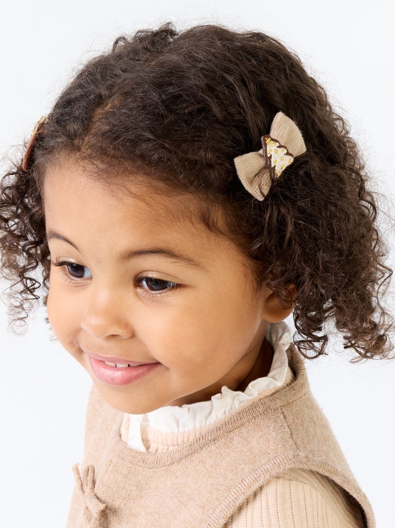 Lot de 3 barrettes nœuds Beige - Kiabi