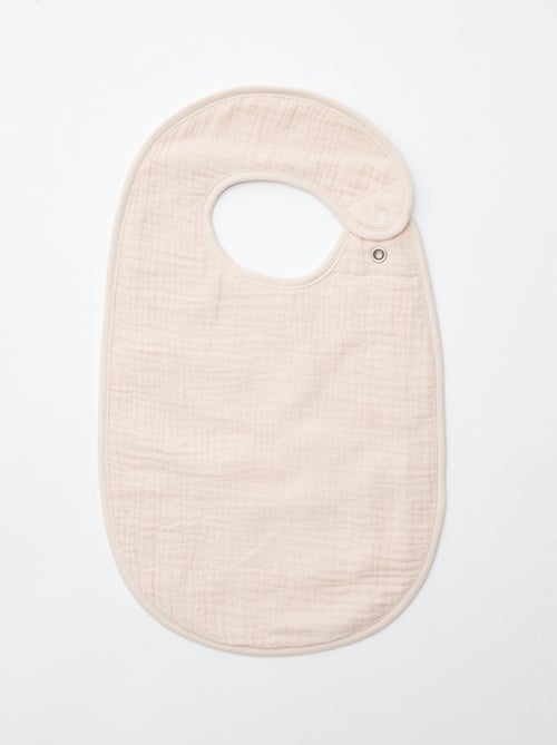 Lot de 3 bavoirs en gaze de coton doublure en éponge - Kiabi