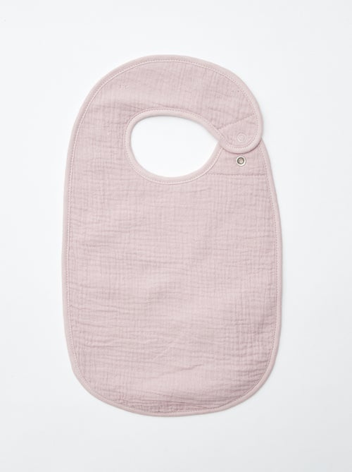 Lot de 3 bavoirs en gaze de coton doublure en éponge - Kiabi