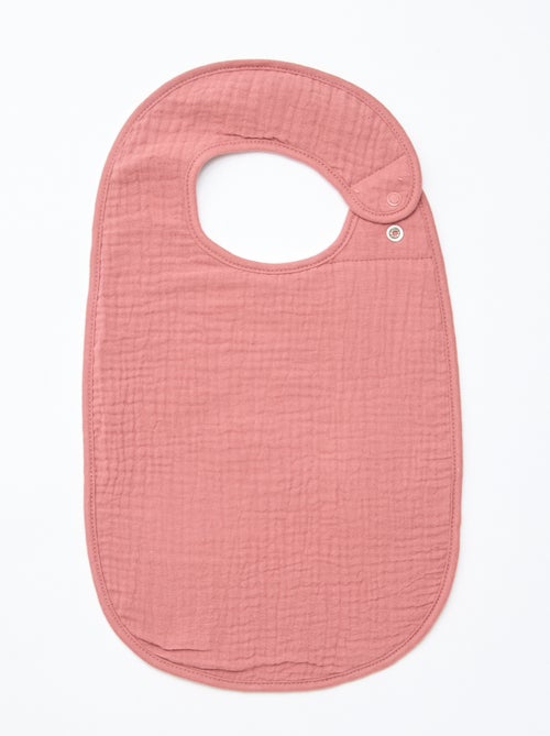 Lot de 3 bavoirs en gaze de coton doublure en éponge - Kiabi