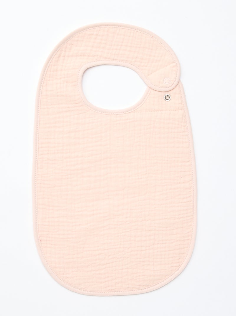 Lot de 3 bavoirs en gaze de coton doublure en éponge Rose - Kiabi