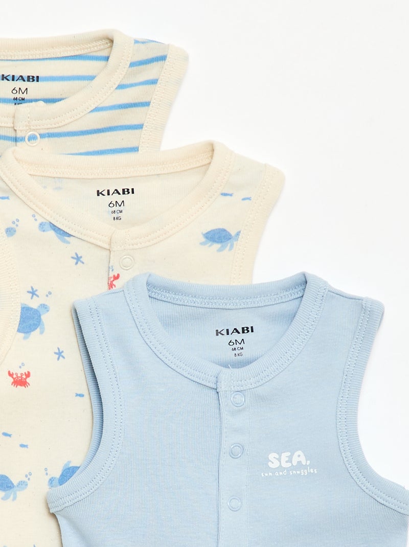 Lot de 3 bodies - 3 pièces Bleu - Kiabi