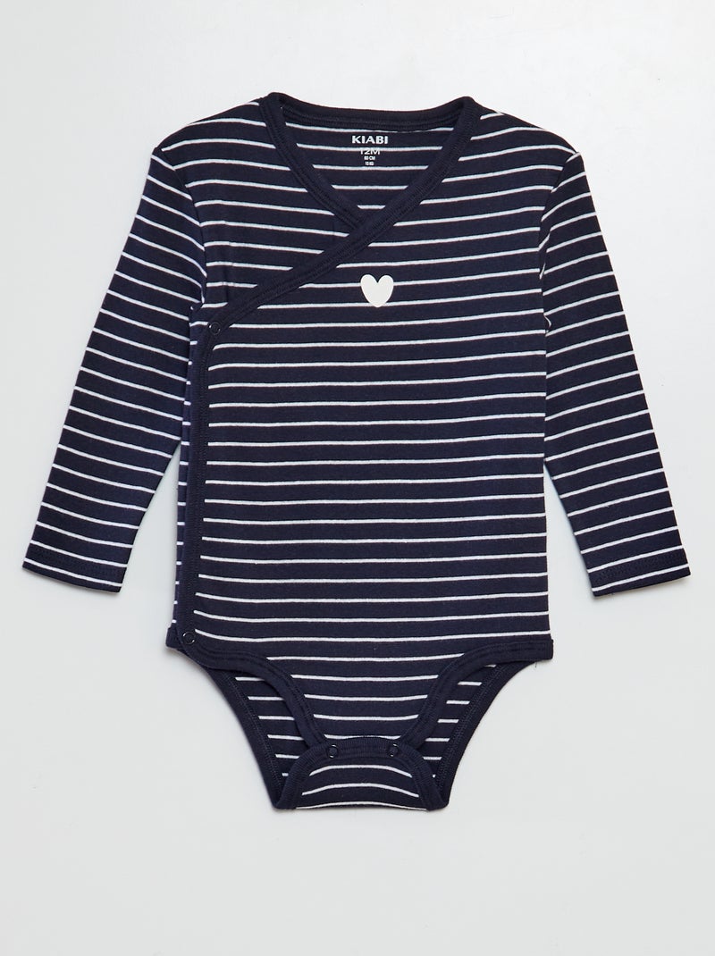 Lot de 3 bodies - Saint-valentin Marine/Blanc - Kiabi