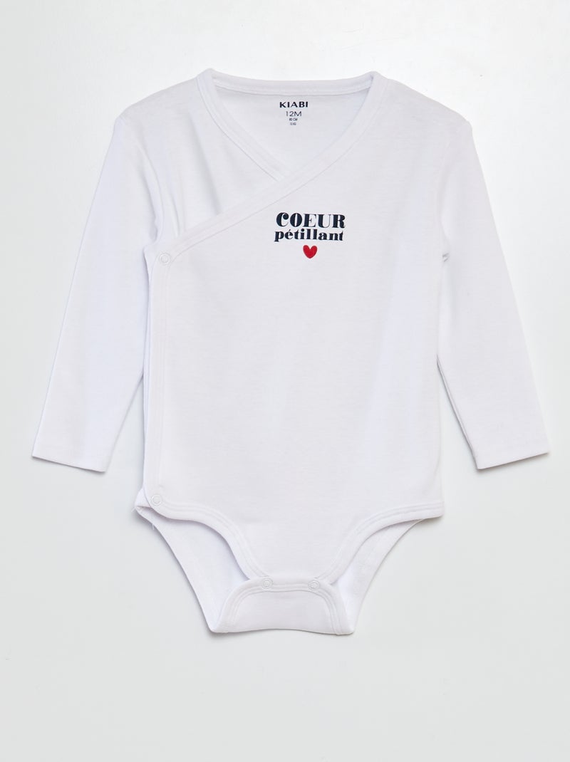 Lot de 3 bodies - Saint-valentin Marine/Blanc - Kiabi