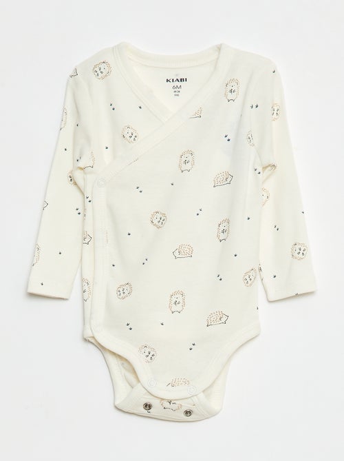Lot de 3 bodies à manches longues avec ouverture pressionnée - Kiabi
