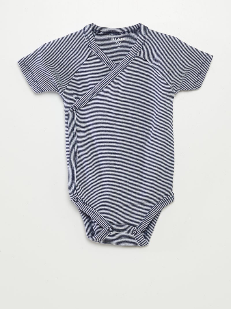 Lot de 3 bodies avec col croisé GRIS - Kiabi