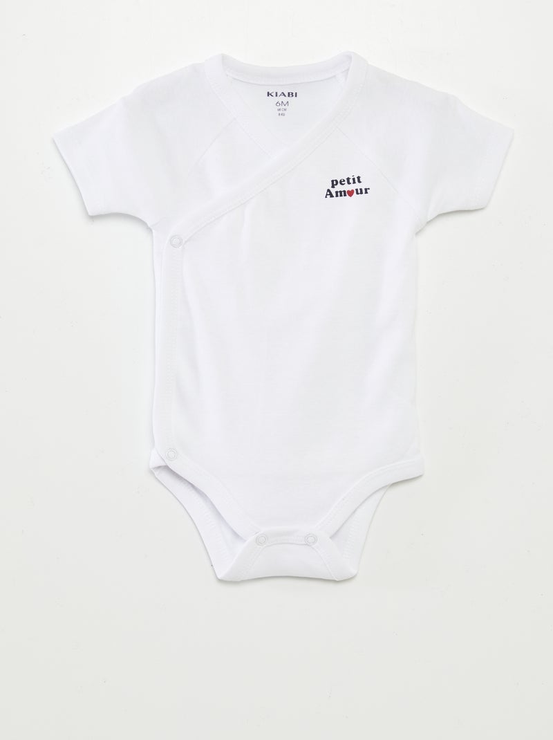 Lot de 3 bodies avec col croisé GRIS - Kiabi