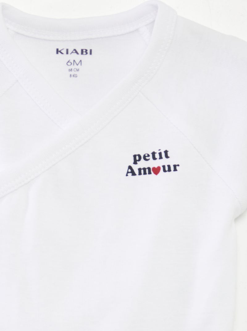 Lot de 3 bodies avec col croisé GRIS - Kiabi