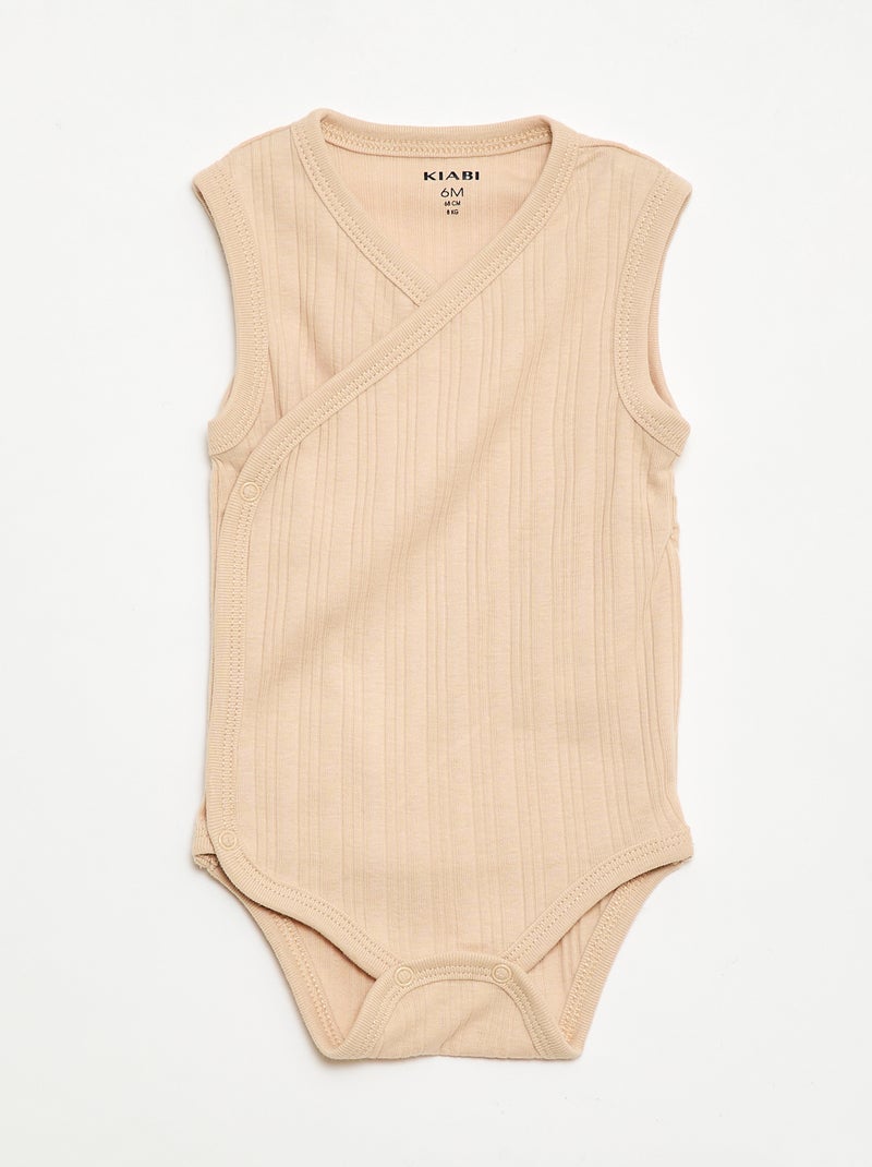 Lot de 3 bodies côtelés Blanc - Kiabi