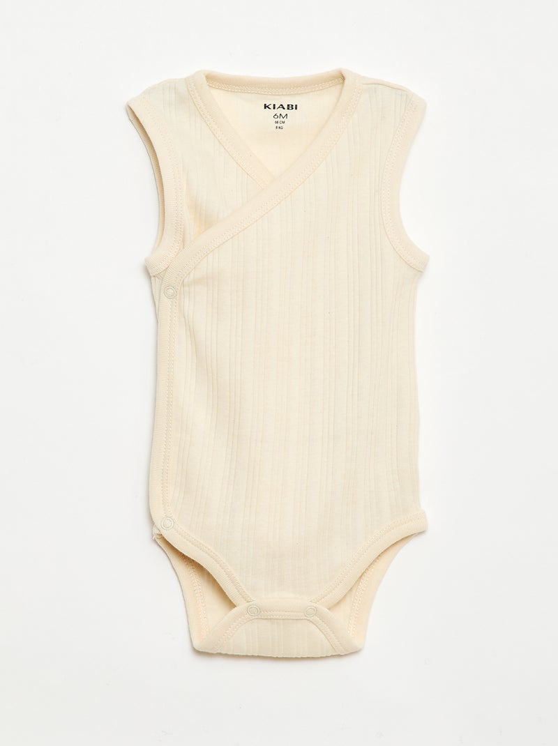 Lot de 3 bodies côtelés Blanc - Kiabi